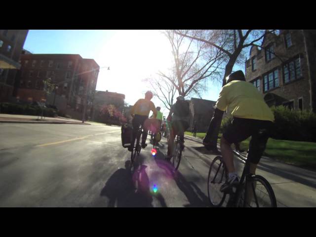 Emily Roche taking laps through Milwaukee