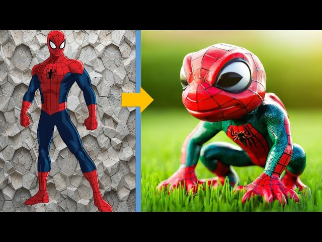 AVENGERS SPIDERMAN BUT FROG VENGERS 🐸 | ALL CHARACTERS ( MARVEL & DC ) 2025 💥