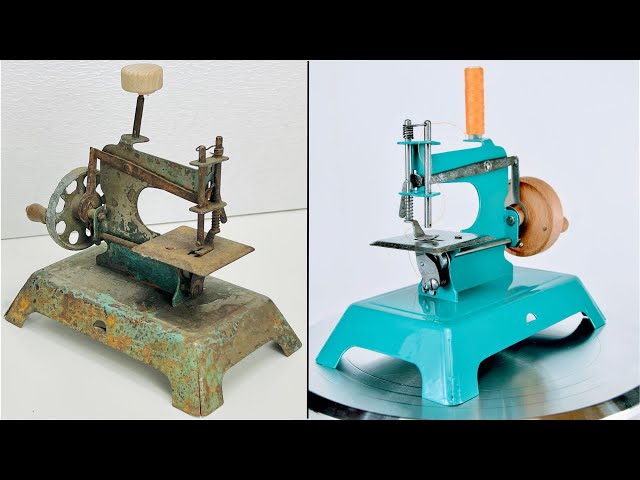 Restoration of a old FRENCH rusty toy sewing machine 20th