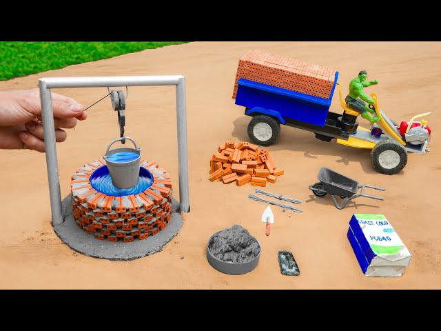 DIY mini truck building brick filled well water science project ‪@SmallCreatorTV