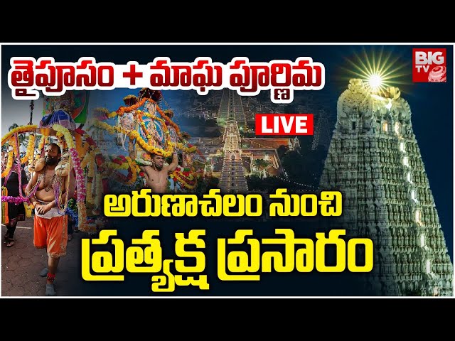 అరుణాచలం నుంచి లైవ్   LIVE : Arunachalam Temple | Tiruvannamalai  | Magha Purnima 2025 | BIG TV