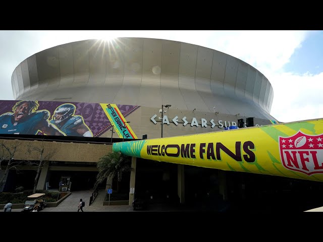 LIVE: Fans Arrive at the Superdome in New Orleans for Super Bowl LIX