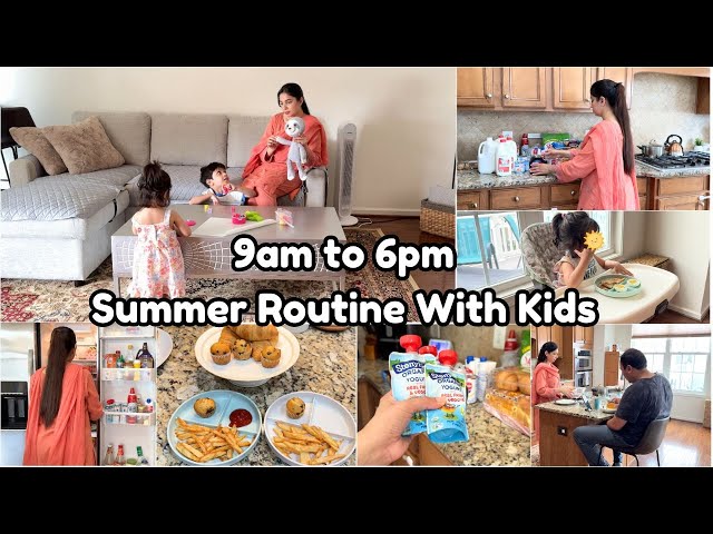 Pakistani MOM 9am To 6pm SUMMER Routine With Kids| Kids MEAL Ideas | GROCERY RESTOCK 🇺🇸🧡