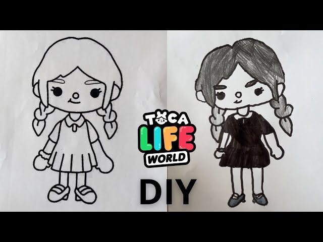 Wednesday Addams in Toca Boca | Handmade Toca Boca DIY Paper Crafts