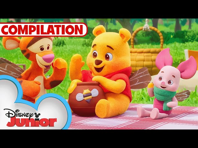 Playdate with Winnie the Pooh Shorts 🍯💛 | Compilation | @disneyjr