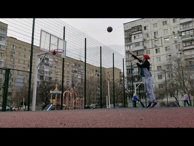 ⛹‍♂Basketball🏀14🎯NBA-standard free throws in a row (4,2 meters) by grADZor in full 🐊 Lacoste 2023.02