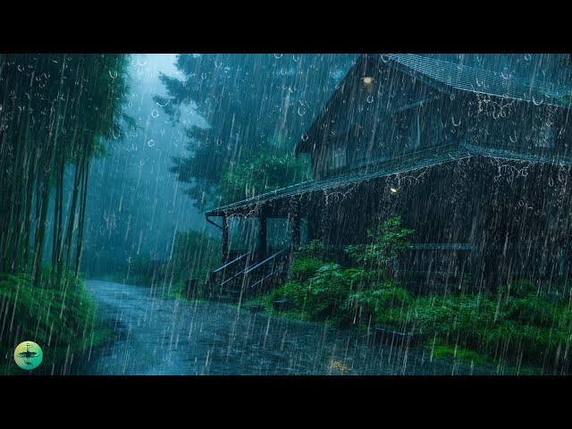 Fall Asleep Instantly with Powerful Rainstorm, Wind & Thunder Growls in Tropical Rainforest at Night