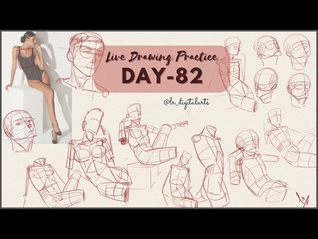 DAY 82 | Figure Drawing Practice | Gesture drawing | Drawing live | Draw with me |