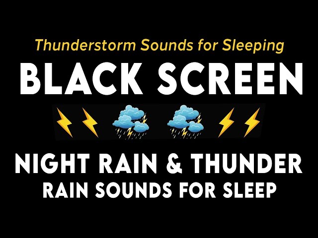 Get Into Deep Sleep in 5 Minutes | Heavy Rain With Thunderstorm | Study, Relaxing BLACK SCREEN