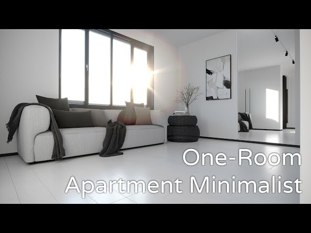 One Room Apartment Minimalist 8K - Second View - 360° Panorama