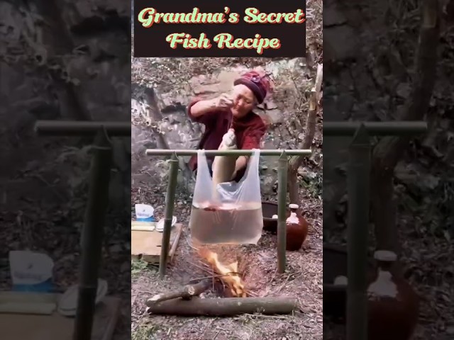 🌿Grandma Cooks Fish in a Plastic Bag? 🤯#shorts  #trending #fishing