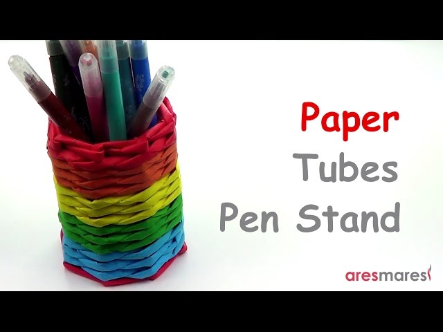 Paper Tubes Weaving Pen Stand / Pencil Holder II (intermediate - paper tubes)