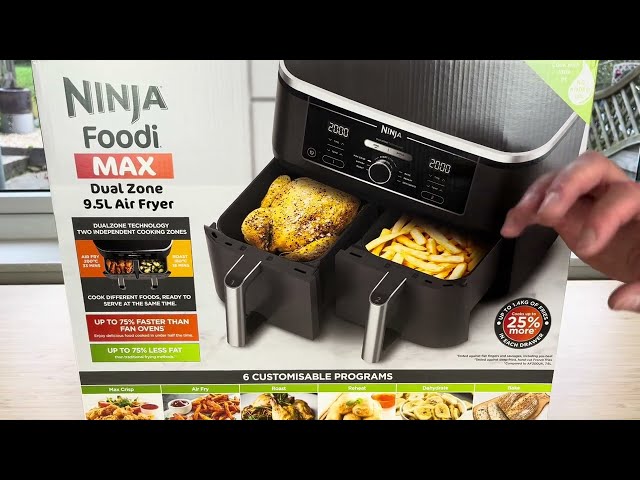 NINJA FOODI MAX Dual Zone 9.5l AIR FRYER UNBOXING & FIRST USE | AF400UK Ninja Two Drawer Air Fryers