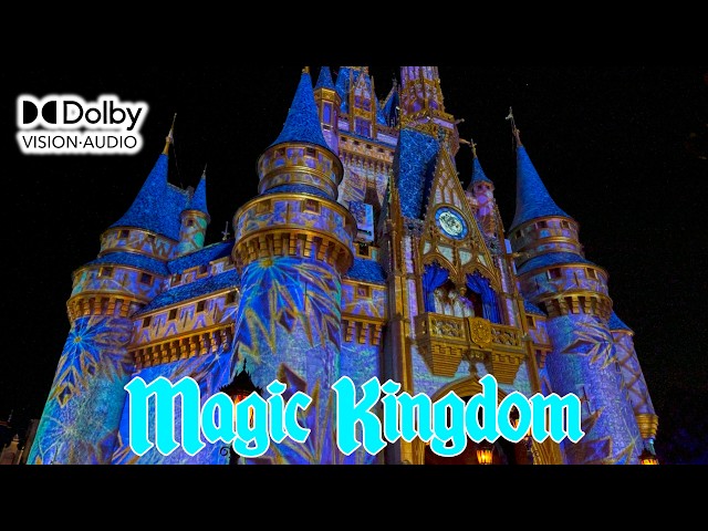 Magic Kingdom Castle Projections at Christmas Disney World Florida