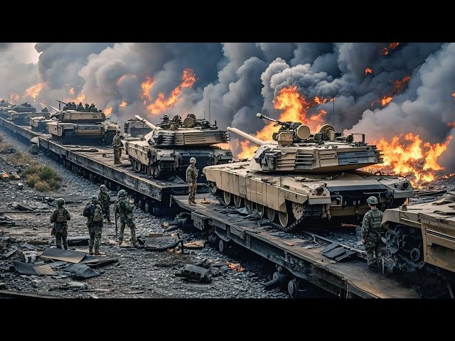 30 Minutes ago! A train carrying 200 US tanks was destroyed by Russian troops on the border