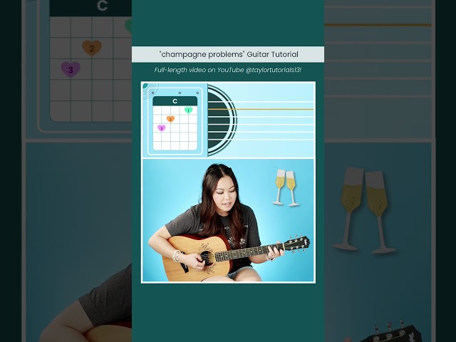 Champagne Problems 🤎 Taylor Swift EASY Guitar Tutorial 🎸 #shorts #guitar #chords #tab #evermore