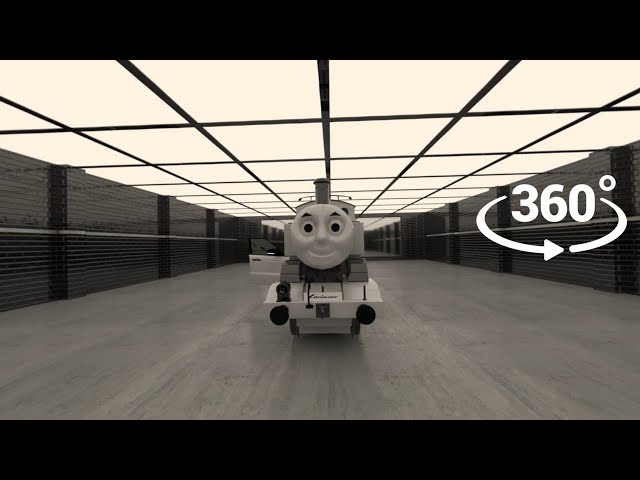 [4K VR 360°] Thomas the tank engine in scary horror garage