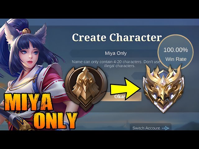 100% WIN RATE FROM WARRIOR TO MYTHIC  SOLO RANK - MIYA ONLY!!  😱 (hardest challenge)