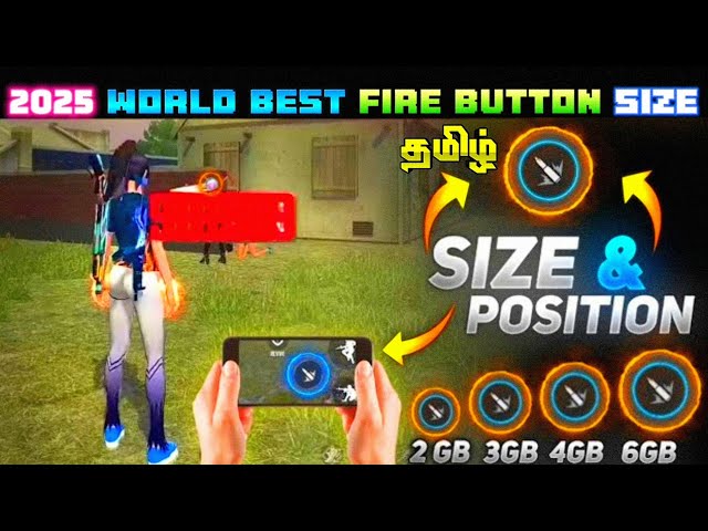 ⚙️FIRE BUTTON SECRET TRICK FREE FIRE 😲|headshot fire button size tamil|fire button size| FF 2025|TLK