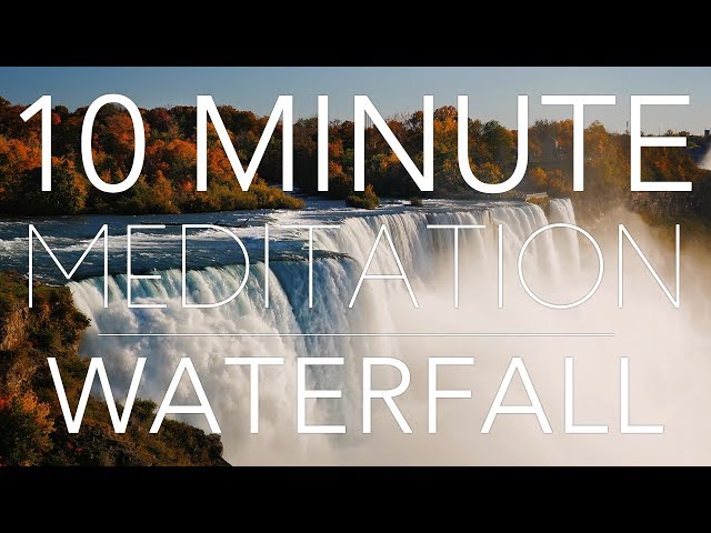 4K - 10 Minute Guided Breathing Meditation - Waterfall - Sleep Music