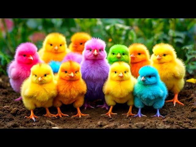 Colorful Chickens, World Cute Chickens, Rainbows Chickens, Cute Ducks, Cat, Rabbit, Cute Animals