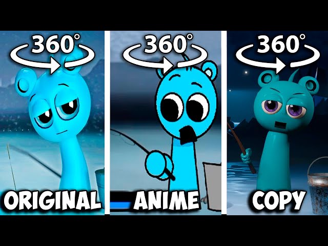 360° VR Incredibox Sprunki Cyan Sky is Fishing Original vs Anime vs Copy