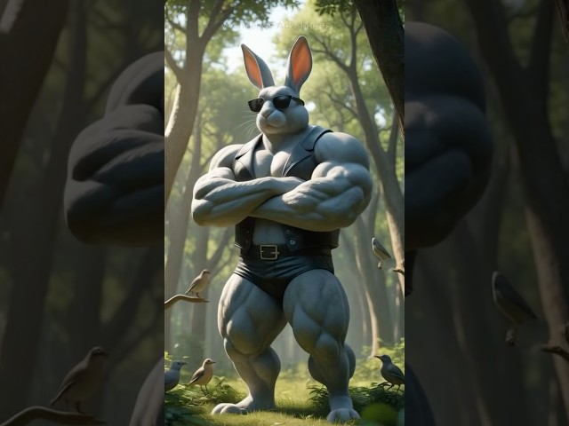 💪🐰 The Bodybuilder Rabbit’s Epic Rescue #AnimalRescue #CuteAnimals #Shorts #viralshorts2023  #ai