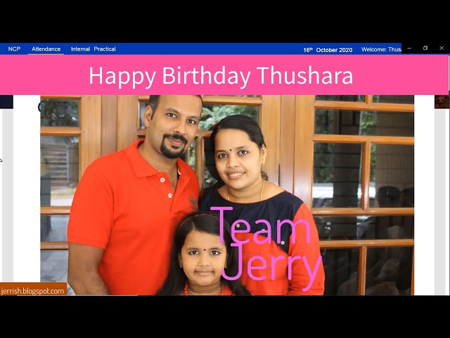 Thushara Shaji Birthday wishes