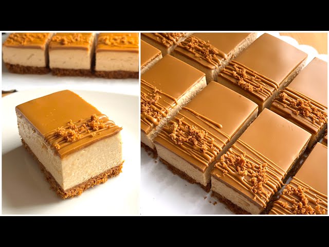 biscoff cheesecake bars/ lotus cheesecake/ تشيزكيك اللوتس