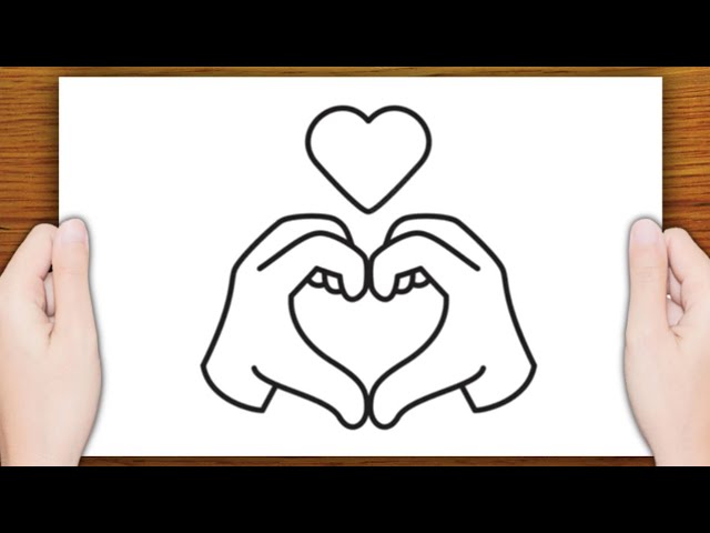 Easy drawing | how to draw a heart shaped hands easy | cool drawing ideas