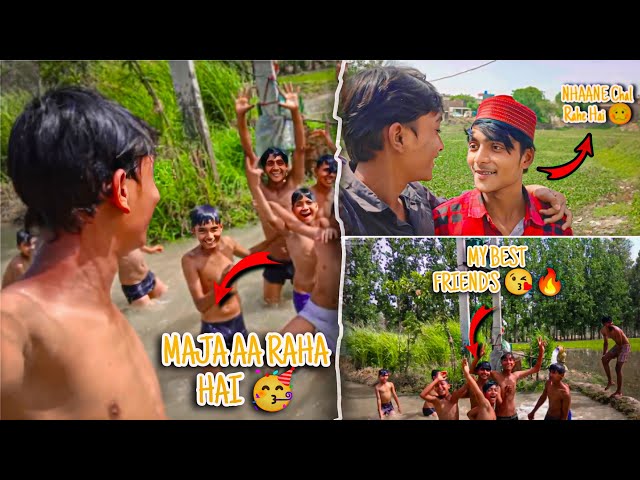 Desi swimming pool 😲🧐🥴 || village pool || gaon ka samarsebil main Masti karte hua || With friends 🥳🥳