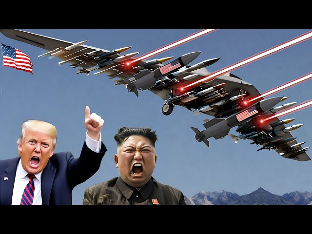 1 minute ago! American F-22 fighter jets successfully destroy North Korean armored convoy