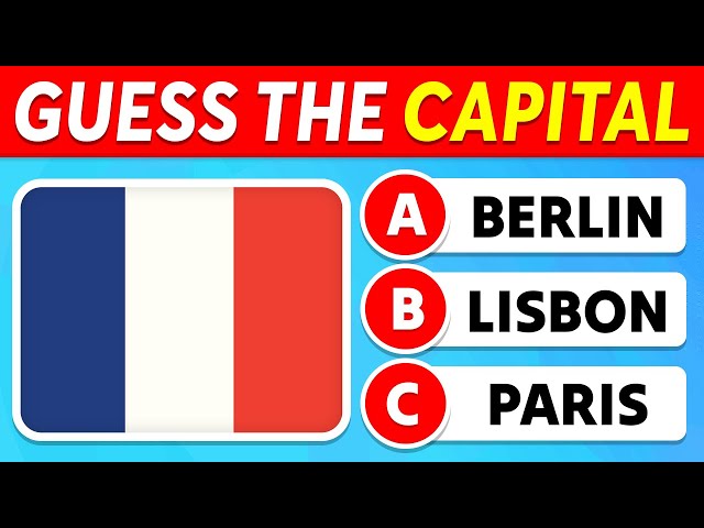 Guess 100 CAPITAL CITIES of the WORLD 🌎 Country Quiz | Easy to Impossible