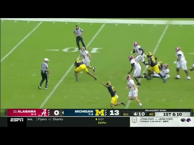 2024 Michigan Football: Cam Brandt Fumble Recovery vs Alabama