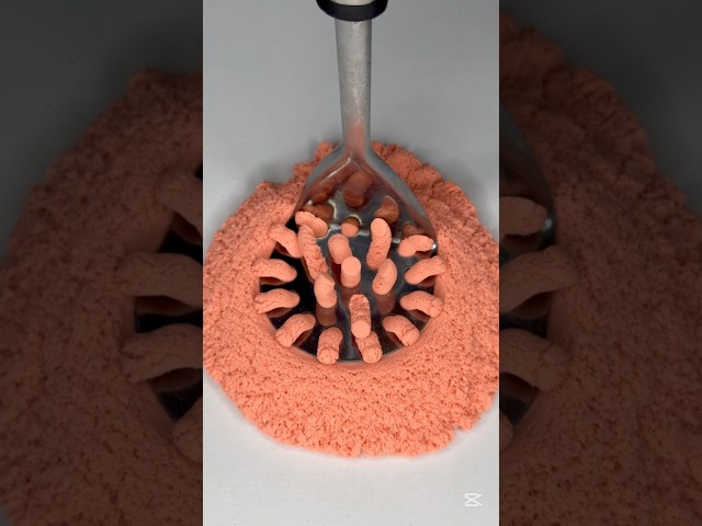 🔥 Crushing Orange Kinetic Sand with Kitchen Tools! 😱✨ Ultimate Satisfaction! 🧡 #asmr #kineticsand