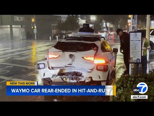 Hit-and-run driver slams into Waymo robotaxi in downtown LA; suspect at large