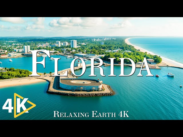 FLYING OVER FLORIDA - Amazing Beautiful Nature &  Relaxing Music