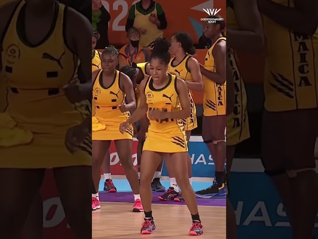 This entrance 🔥 Jamaica make an entrance onto the court at the Birmingham Games👏