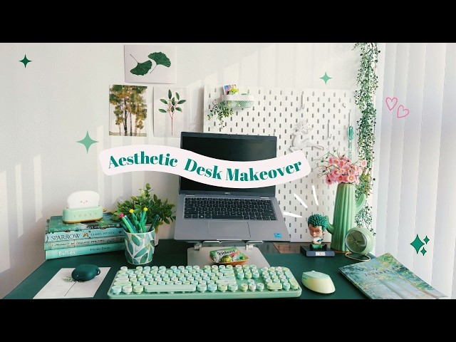 Aesthetic DESK MAKEOVER | my *dream* desk setup for 2025 | green, cozy and productive