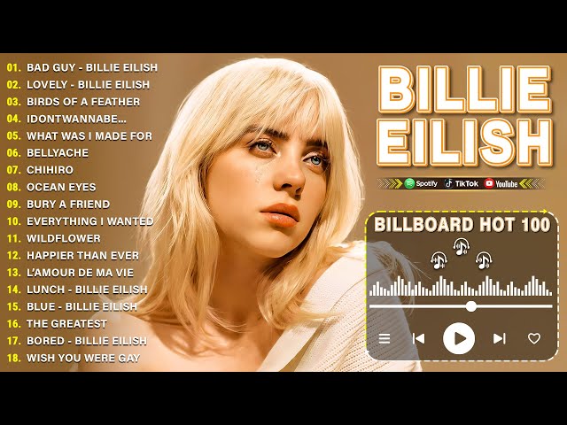 Billie Eilish Top Songs Collections - Pop Music 2025 - Billboard Top 50 This Week