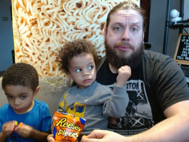 Reese's Pieces Caramel Flavored Chocolate Filled from Canada Rudy's Candy Review Special Guest Theo.