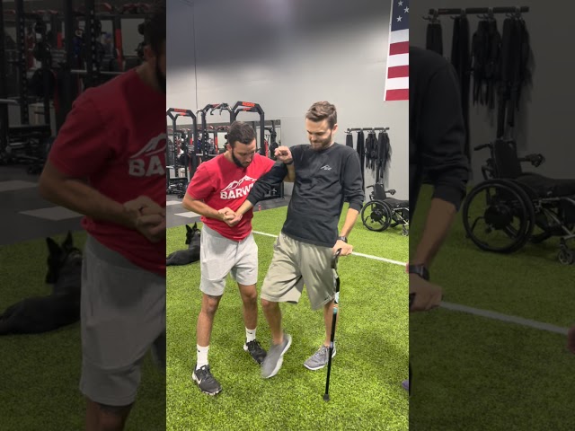 Sean Mahoney Walking with a Single-point Cane for the First Time