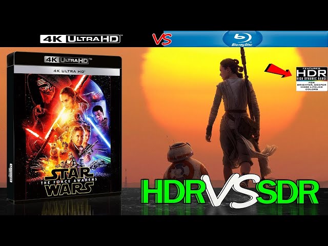 Star Wars Episode VII The Force Awakens 2015 HDR ANALYSIS 4K Blu Ray vs 1080p BD SDR 100nits