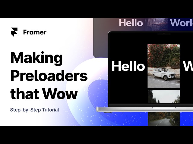 Framer Preloader Tutorial: Create Custom Loading Animations (No Code) | Link To Remix File