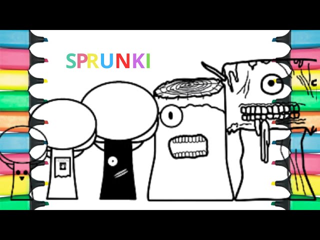 Sprunki New Coloring Pages:How to Color Horror Mr Tree Sprunki Incredibox