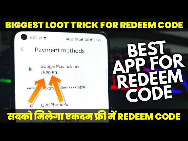 New Trick - Free Redeem Code For Play Store | Redeem Code Earning App | Google Play Redeem Code