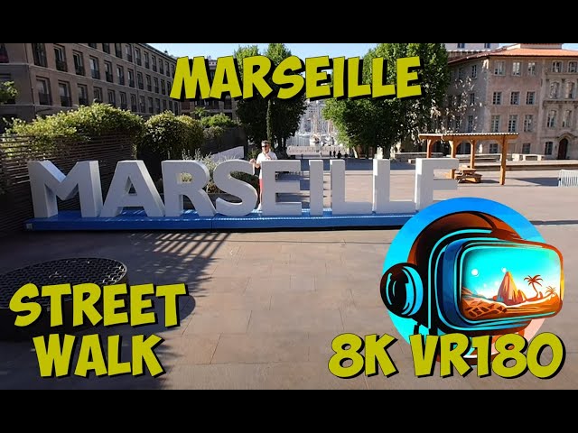 42 Marseille France walking through the old city to the famous city sign 8K 4K VR180 3D Travel