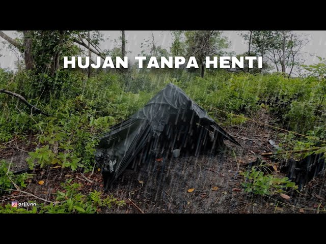 BERTEDUH DALAM SHELTER SAAT HUJAN DERAS MENCARI TUMBUHAN YANG BISA DI MAKAN