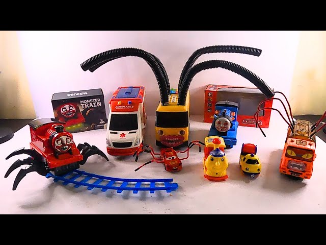 Merakit dan Upgrade Kereta Thomas Hantu Laba-Laba, Truk Tangki Monster, Lightning McQueen Monster