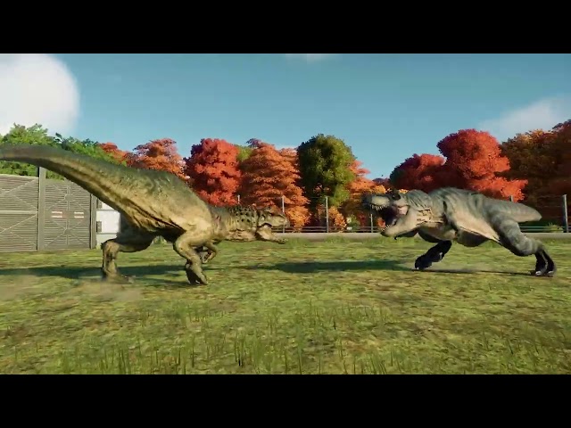 Indominus Rex vs Spinosaurus vs Tyrannosaurus Rex : Jurassic World Evolution 2